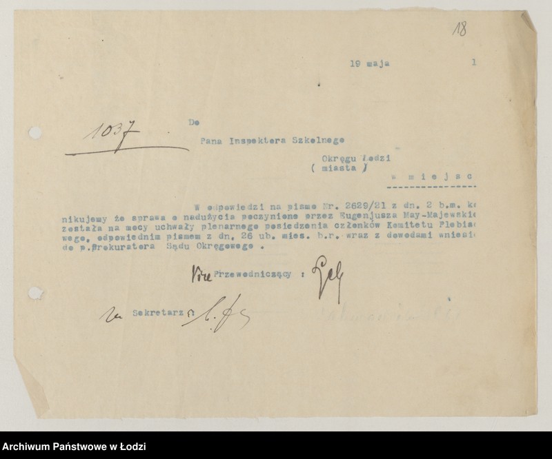 Obraz 20 z jednostki "[Sprawy osobowe Komitetu]"