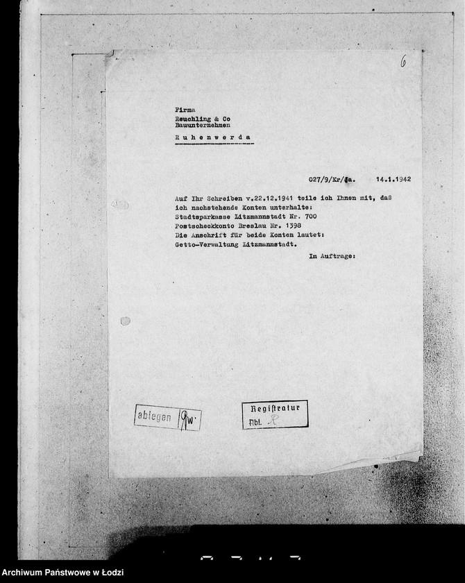 Obraz 10 z jednostki "[Korespondencja z urzędami, instytucjami i firmami] Lit.Rel-Ry."