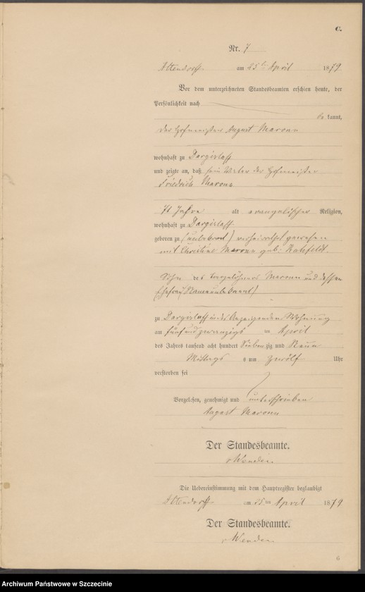 Obraz 10 z jednostki "Sterbe-Register (Neben-Register)"