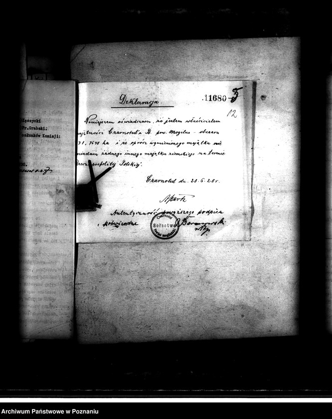 Obraz 17 z jednostki "Majątek Czarnotul powiatu mogileńskiego wyłączenie z art.. 4 i 5 ustawy o wykonaniu reformy rolnej Apolinary Bartz"