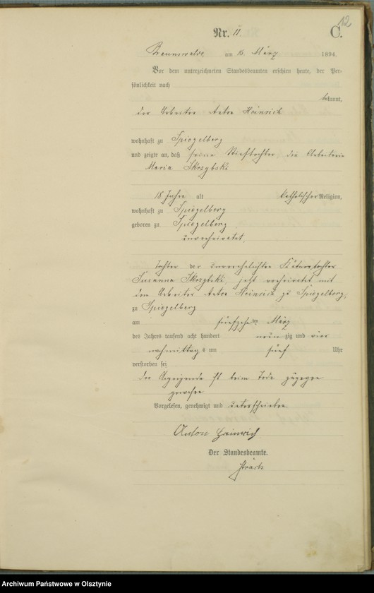 image.from.unit.number "Sterbe-Haupt-Register Nr 1 - 45"