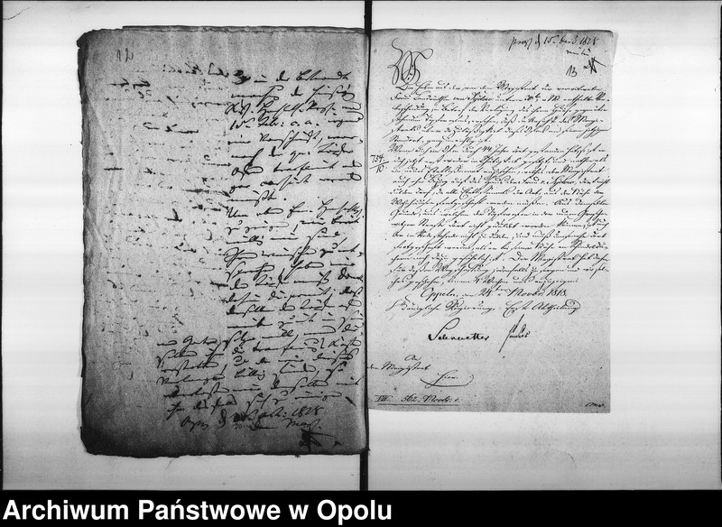 Obraz 12 z jednostki "Acta specialia des Magistrats zu Oppeln betreffend die von der verwittweten Landräthin v[on] Sydow verlangte Wegschaffung des Töpfer Ofens, des Töpfers Donath in der Groschowitzer Vorstadt Vol. I de anno 1818"