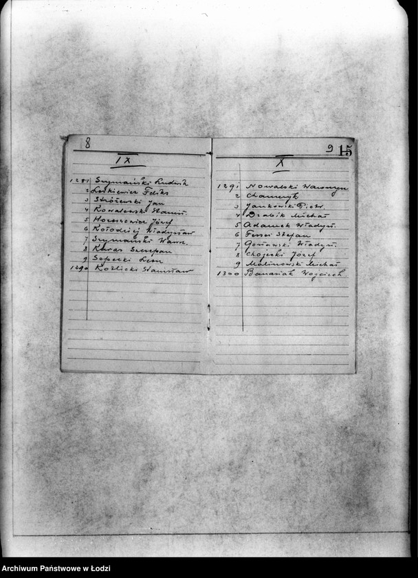 Obraz 8 z jednostki "[Lista członków rezerwy Milicji Obywatelskiej w Łodzi]"