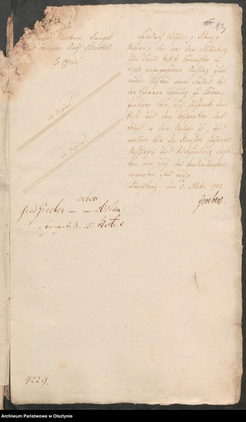 image.from.unit.number "Den Aufbau eines Stalles bei der Pfarr=Wohnung in Lahna [Łyna]"