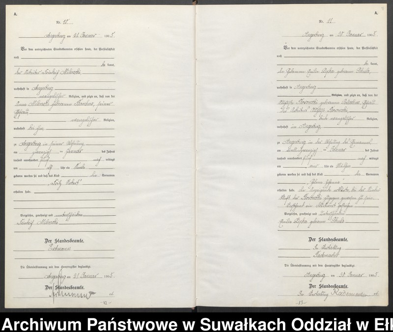 image.from.unit.number "Geburts-Neben-Register des Preussischen Standes-Amtes Angerburg Kreis Angerburg Band I"