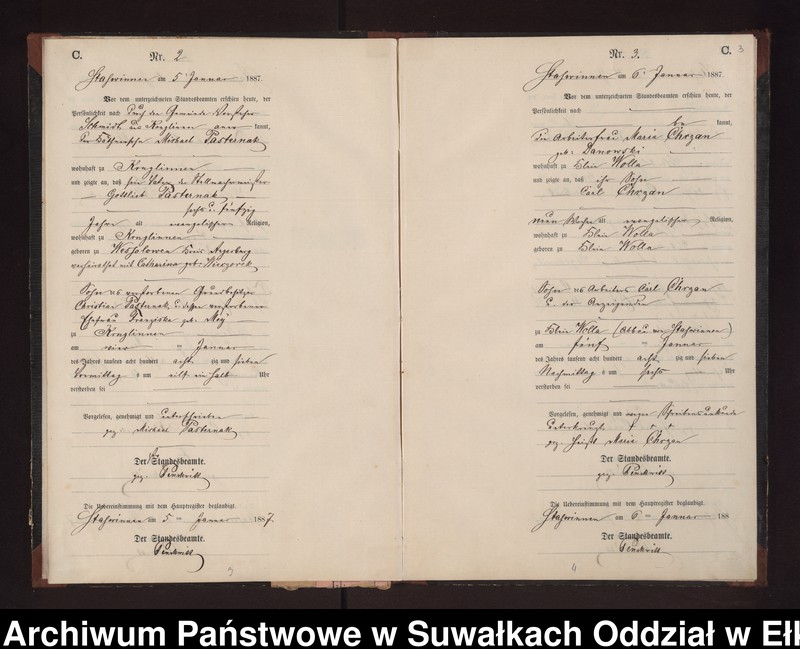 image.from.unit.number "Sterbe-Neben-Register des Preussischen Standes-Amtes Stasswinnen Kreis Loetzen"