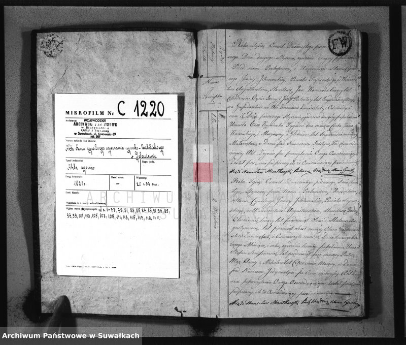 image.from.unit.number "Akta Urzędnika Stanu Cywilnego Umarłych w Gminie Jeleniewskiey od Dnia 1 Stycznia 1821 do dnia ostatniego Grudnia tegoż roku."
