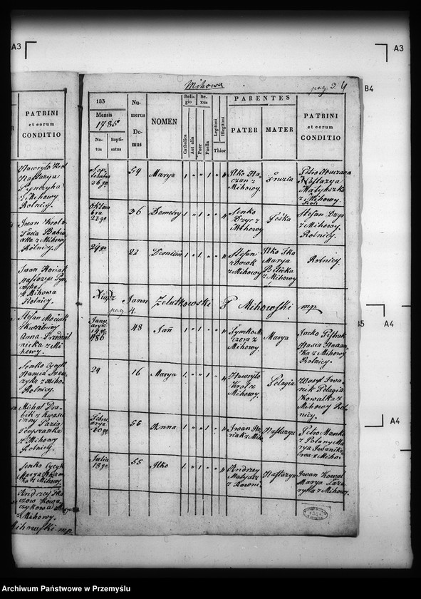 Obraz 8 z jednostki "[Kopie ksiąg metrykalnych parafii Michowa z filią Wełykie (dekanat Dobromil)]"
