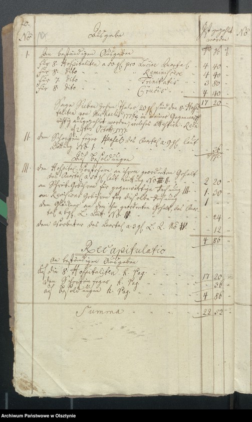 image.from.unit.number "Jahres Rechnung der Rheinschen Hospitals über Einnahme und Ausgabe"