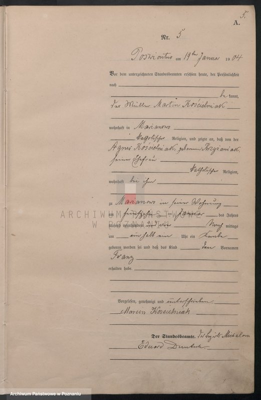 Obraz 8 z jednostki "Geburts-Haupt-Register"