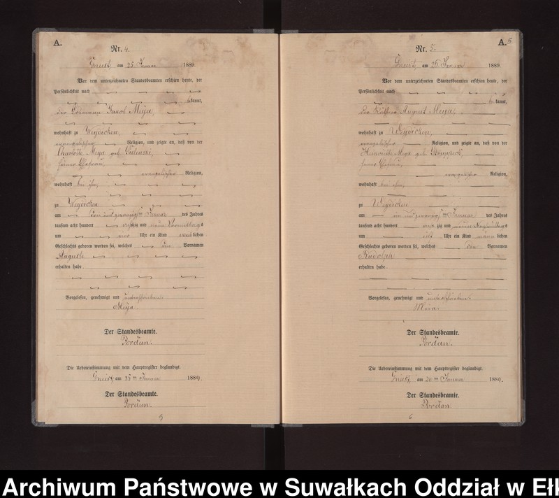 image.from.unit.number "Geburts-Neben-Register des Königlichen Preussischen Standes-Amtes Gneist Kreis Loetzen"