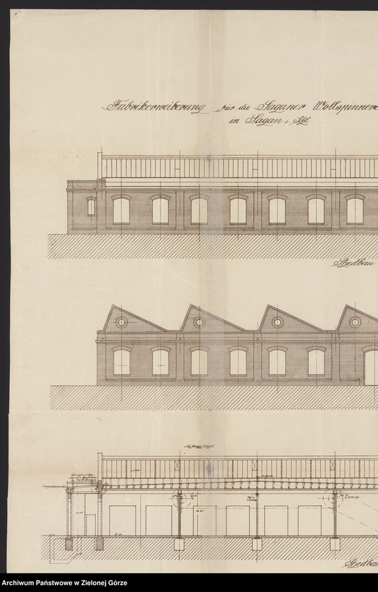 Obraz 12 z jednostki "Bleichenstrasse. Saganer Wollsipnnerei und Weberei in Sagan. Bauakten."