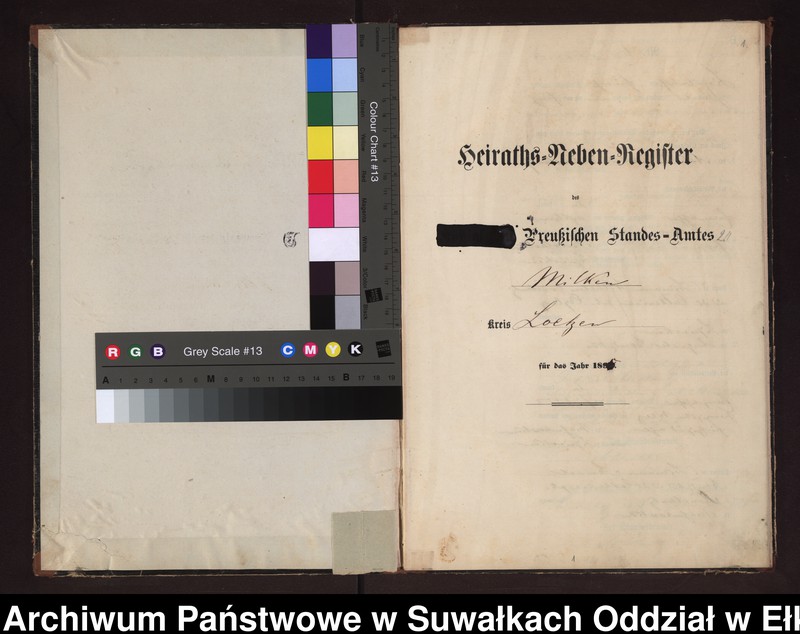 image.from.unit.number "Heiraths-Neben-Register des Preussischen Standes-Amtes Milken Kreis Loetzen"