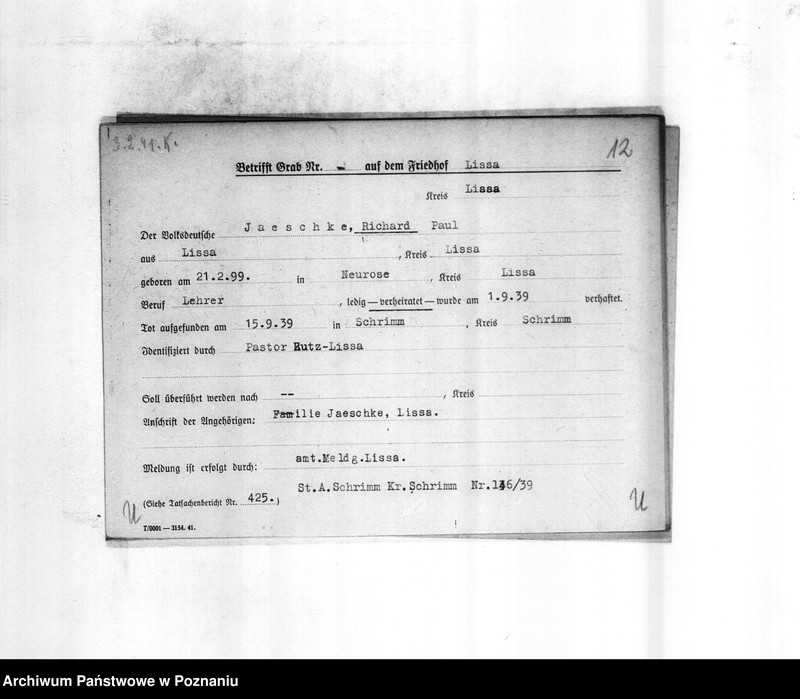 Obraz 16 z jednostki "Totenkartei I - P"