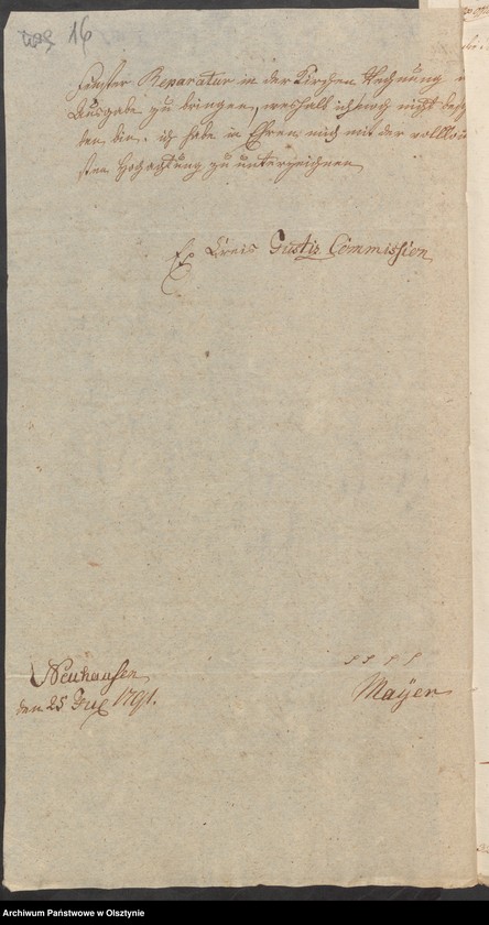 image.from.unit.number "Die Anfertigung eines gebohrten und mit Maurer Steinen ausgesetzten Senk Braunnens bey der Prediger Wohnung in Neuhausen [Romnowo]"