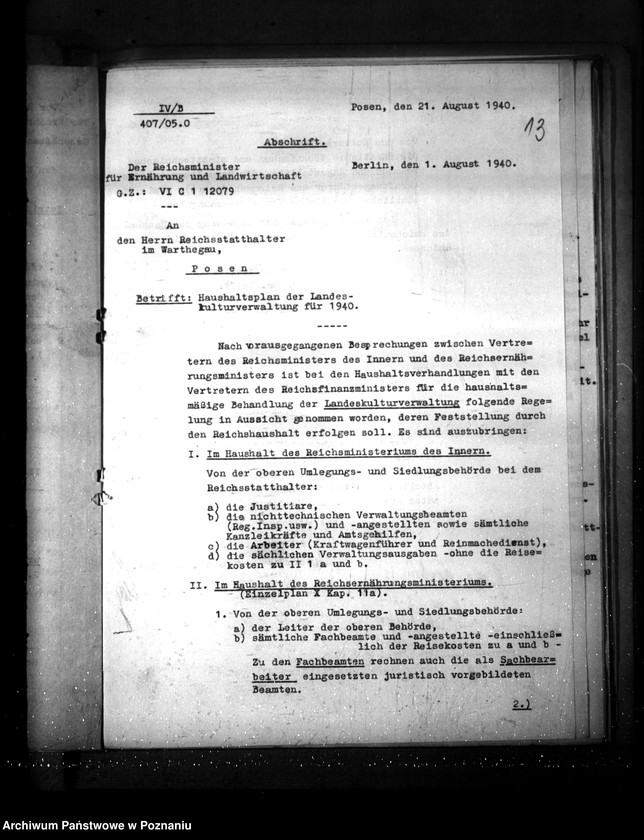 Obraz 17 z jednostki "Landeskultur- Verwaltung (Budżety)"