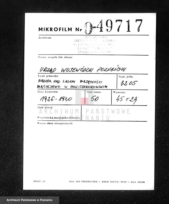 Obraz 2 z jednostki "Nadzór nad lasami majętności Maciejewo w powiecie czarnkowskim"