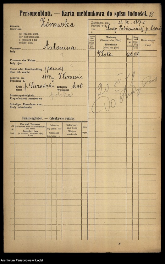 image.from.unit.number "[Spis ludności Łodzi] Żórawiak - Zybrand"