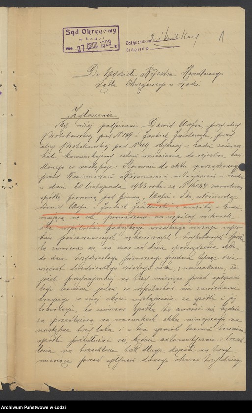 Obraz 3 z jednostki "Dawid Wolski i S-ka – fabryka wyrobów pończoszniczych, rękawicznych i trykotowych"