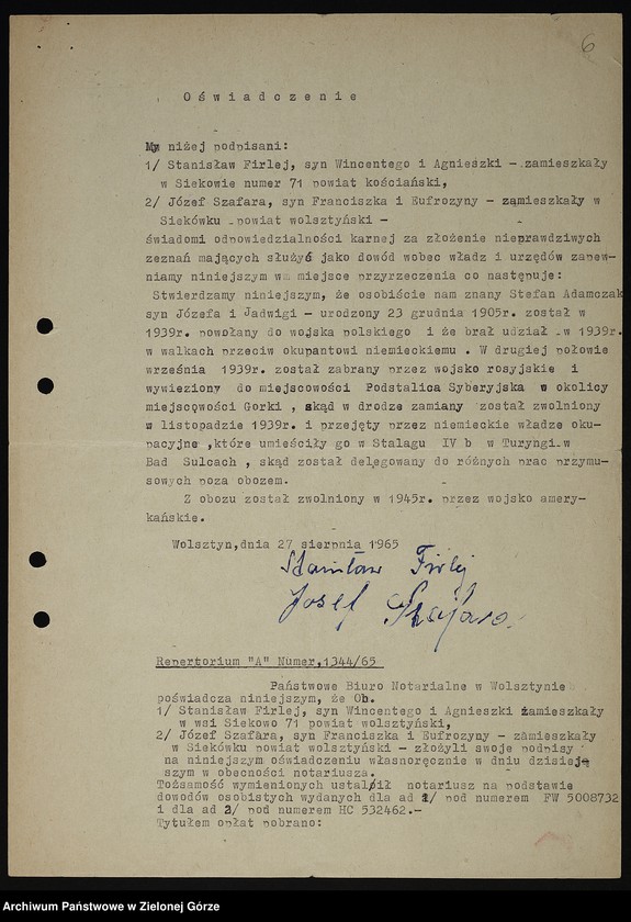 Obraz 16 z jednostki "Zaświadczenia Zarządu Okręgu ZBoWiD dotyczące osadnictwa wojskowego (układ alfabetyczny: A do G)"