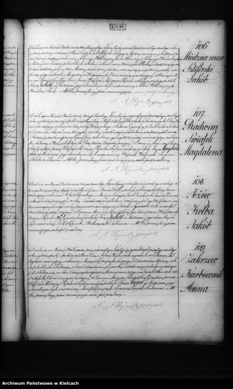 Obraz z zespołu "Akta stanu cywilnego Parafii Rzymskokatolickiej w Białaczowie"
