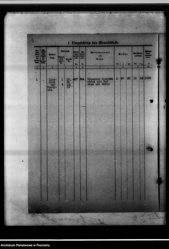 Obraz 8 z jednostki "Koschmin - Ehemalige Provinzial-Gärtnerlehranstalt Anlage-Vermögen."
