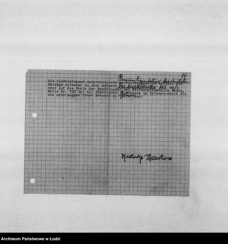 Obraz 19 z jednostki "Banken [Wykazy zagranicznych Żydów wsiedlonych do getta łódzkiego, którym należały się renty od instytucji ubezpieczeniowych oraz banków zachodnich]"