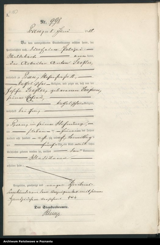 Obraz 13 z jednostki "Księga urodzeń t. III"