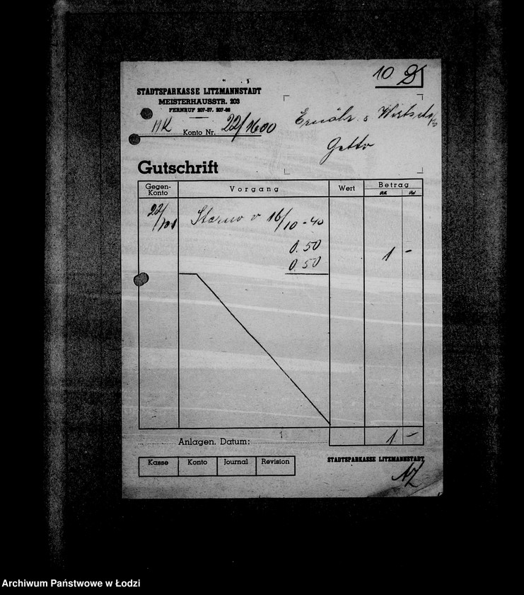 Obraz 14 z jednostki "Bankkonto nr 1600"