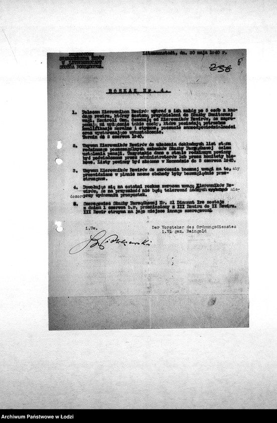 Obraz 9 z jednostki "[Rozkazy dzienne, zarządzenia i okólniki Komendy Służby Porządkowej skierowane do rewirów]"