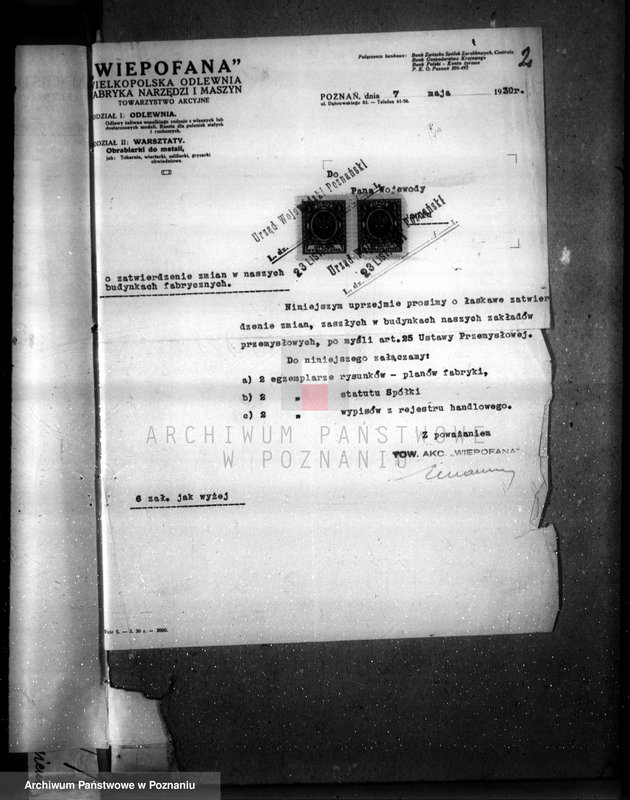 Obraz 6 z jednostki "Zatwierdzenie projektu zakładu przemysłowego /urządzenia zakładu mechanicznego/ nr 462 firmy Wiepofama"