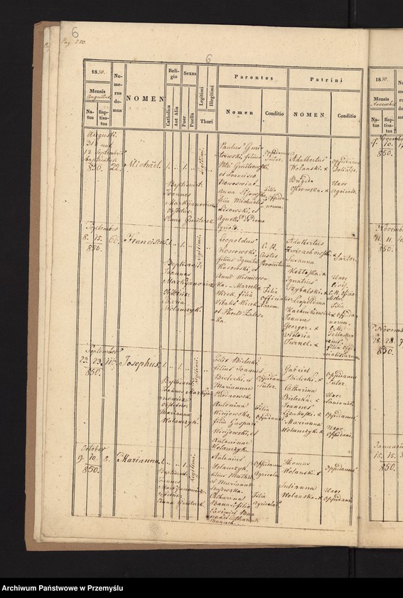 Obraz 8 z jednostki "[Kopie ksiąg metrykalnych urodzeń, małżeństw i zgonów parafii Narol za rok 1850]"