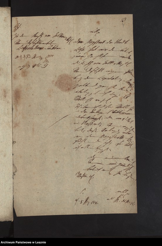 Obraz 7 z jednostki "[Akta manualia des Kriminalrats Künzel als Mandatarii des Magistrats zu Lissa in Liguidationssachen contra die Fürstl. von Sułkowski