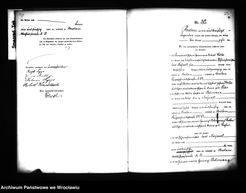 image.from.unit.number "Heiraths-Haupt-Register Breslau I 1874 Band 2"