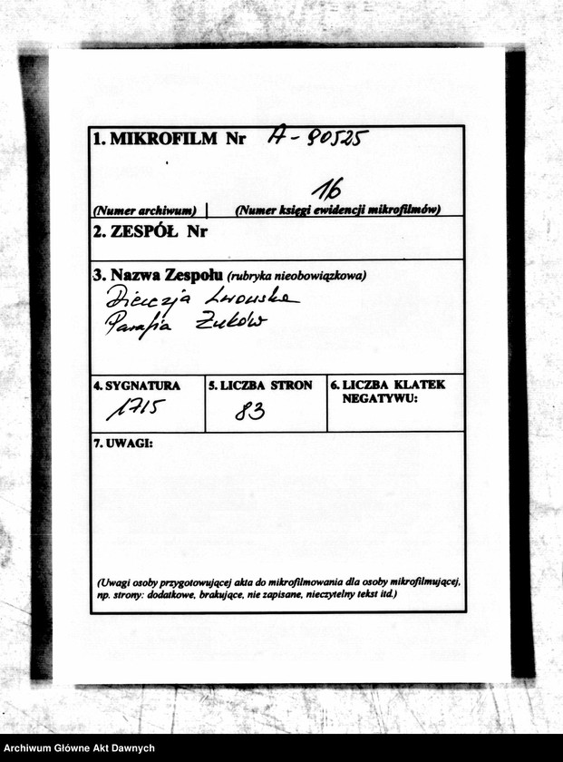 image.from.unit.number "Parafia: Żuków. Dekanat: Horodenka. Księga metrykalna urodzeń, ślubów i zgonów dla wsi: Żuków, Kamionki Wielkie, Fatowce, Kamionki Wielkie, Michałków, Żukocin."