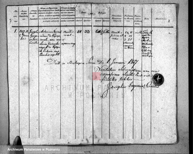 Obraz 6 z jednostki "Metryki urodzonych, zaślubionych i zmarłych"