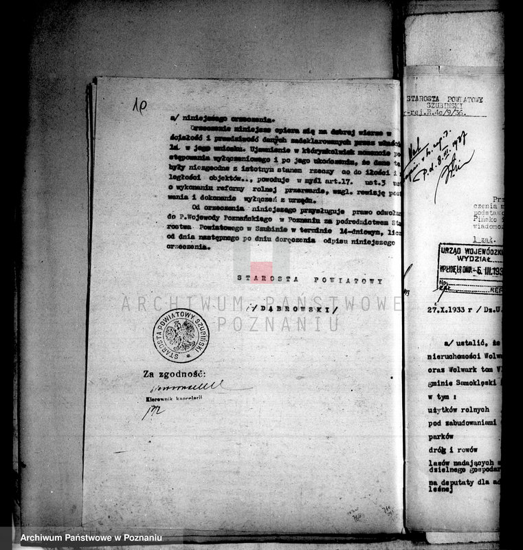 Obraz 14 z jednostki "Wyłączenie z art.4 i 5 ustawy o reformie rolnej powiatu szubińskiego sprawy ogólne"