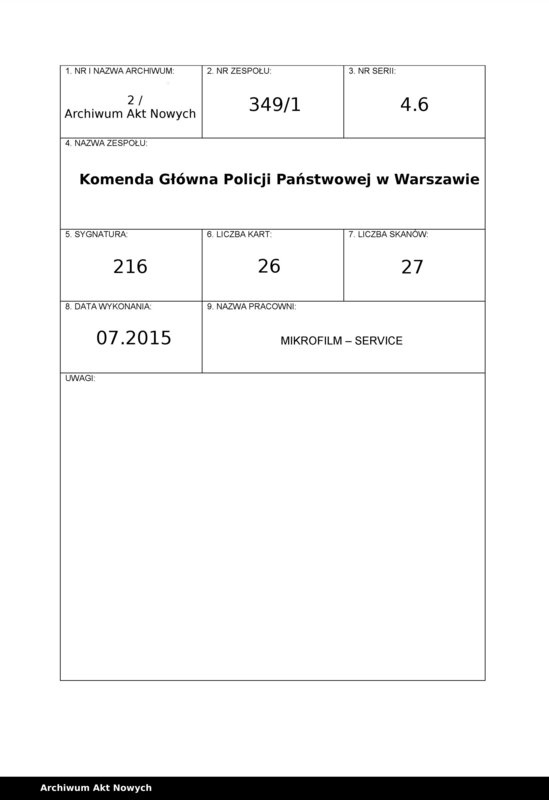 image.from.unit.number "Więzienie w Rawiczu - informacje o zwolnieniu osób skazanych za działalność komunistyczną. Kwestionariusze."