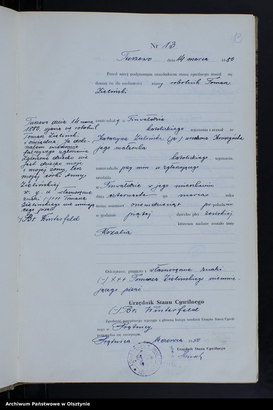 image.from.unit.number "Ksiega urodzeń Nr 1 - 50,1 - 43,1 - 54,1 - 49 /brak 1884,i 1 - 51 /przepisana w języku polskim z oryginału niemieckiego w dniach 10.06.- 24.06.1950/"