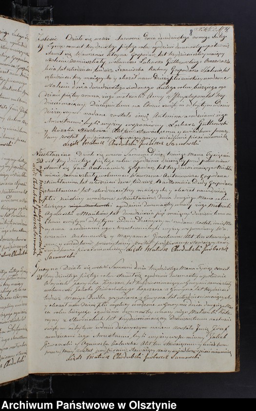 image.from.unit.number "Duplikat Urodzonych Zaslubionych Zmarłych w parafii Sarnowskiey z roku 1835"