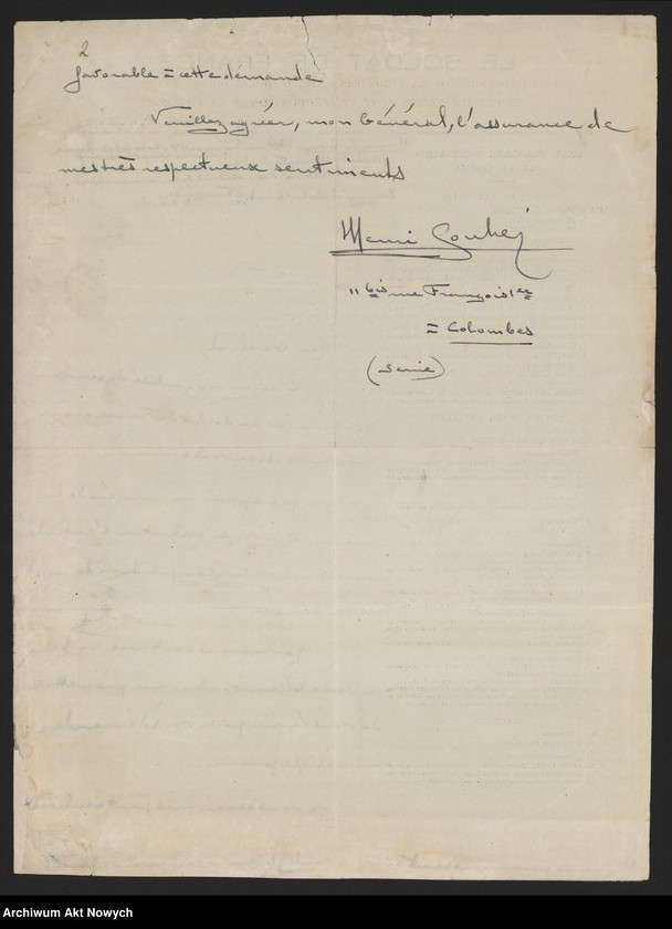 image.from.unit.number ""Le Soldat de France" - redakcja. Artykuł W. Sikorskiego na temat polsko-francuskiego braterstwa broni przeciw zagrożeniu hitlerowskiemu."