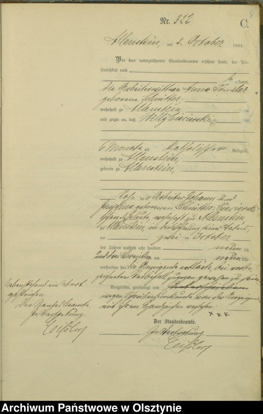 image.from.unit.number "Sterbe-Haupt-Register Tom II,Nr 316 - 463"