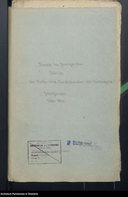 image.from.unit.number "Tabelle der Kirch- und Land-Schulen des Kirchspiel Georgenau"