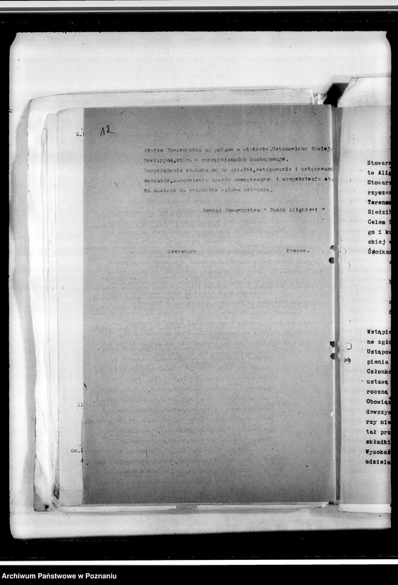 Obraz 16 z jednostki "Stowarzyszenie "Polonia-Italia" w Poznaniu: a/ Sprawozdanie z działalności /1926-1927/, b/ Protokoły walnych zebrań /1927, 1933/, c/ Statut /1934 rok/, d/ Korespondencja"