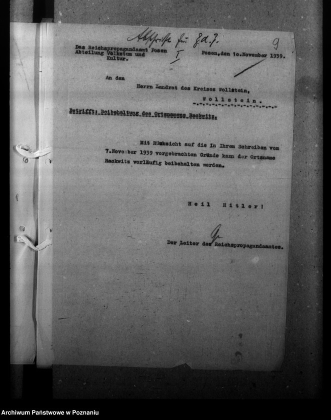 Obraz 14 z jednostki "Ortsnamenänderung - Kreis Wollstein (Wolsztyn)"