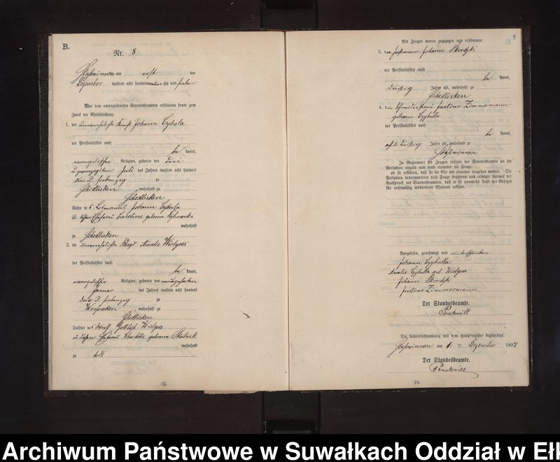 image.from.unit.number "Heiraths-Neben-Register des Preussischen Standes-Amtes Stasswinnen Kreis Lötzen"