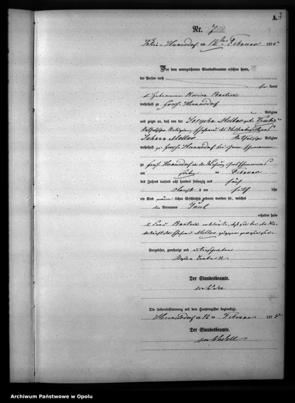 image.from.unit.number "Geburts-Neben-Register des Standesamtsbezirks Hennersdorf [1875]"