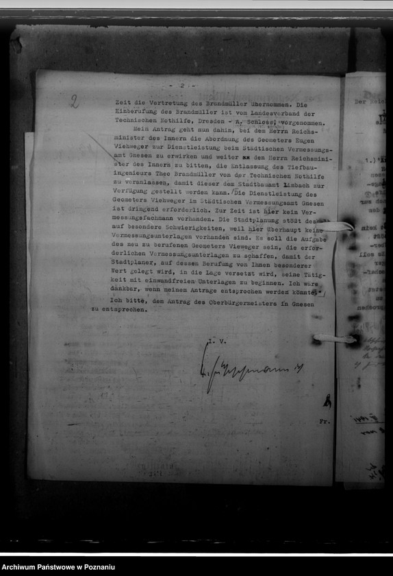 Obraz 6 z jednostki "Viehweger, Otto - Abordnung und Brandmüller - Tiefbau- Ing. u.-k- Stellung für Gnesen"