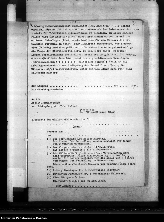 Obraz 7 z jednostki "Unterbringung der Gesundheitsämter. Ernährungsmängel. Schwesternstationen"