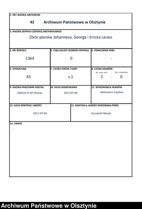 image.from.unit.number "Entwurf zum Parkhänschen für Majorat Smogulec"